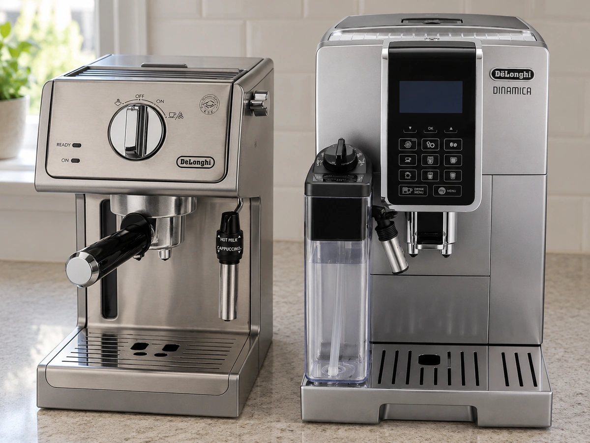 De'Longhi steam wand vs LatteCrema milk carafe